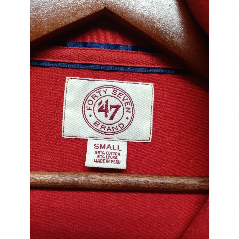 47 Brand US Open 2014‎ Full Zip Track Jacket Red Black S Cotton Men's/Unisex